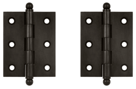 2 1/2 Inch x 2 Inch Solid Brass Cabinet Hinges (Oil Rubbed Bronze)