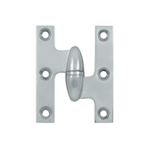 DELTANA 2 1/2 Inch x 2 Inch Solid Brass Olive Knuckle Hinge (Chrome Finish)