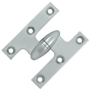 DELTANA 2 1/2 Inch x 2 Inch Solid Brass Olive Knuckle Hinge (Chrome Finish)