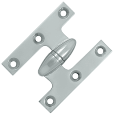 DELTANA 2 1/2 Inch x 2 Inch Solid Brass Olive Knuckle Hinge (Chrome Finish)