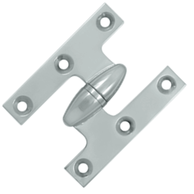 2 1/2 Inch x 2 Inch Solid Brass Olive Knuckle Hinge (Chrome Finish)