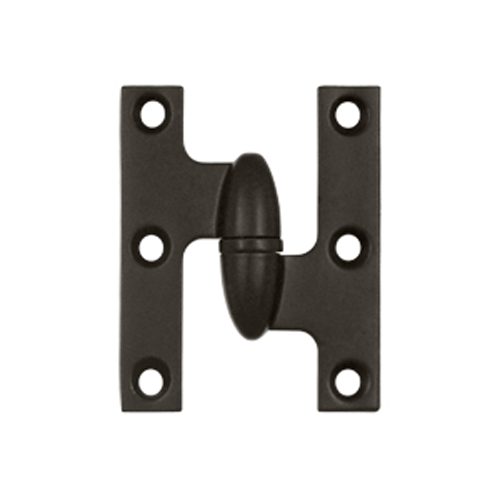 DELTANA 2 1/2 Inch x 2 Inch Solid Brass Olive Knuckle Hinge (Oil Rubbed Bronze Finish)