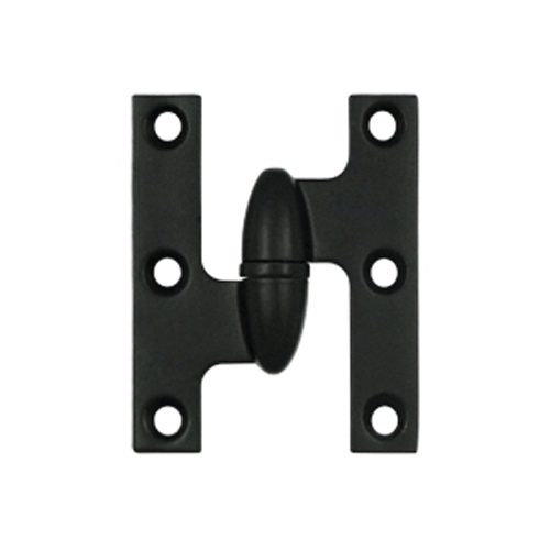 DELTANA 2 1/2 Inch x 2 Inch Solid Brass Olive Knuckle Hinge Paint Black Finish