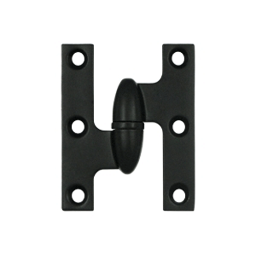 2 1/2 Inch x 2 Inch Solid Brass Olive Knuckle Hinge Paint Black Finish