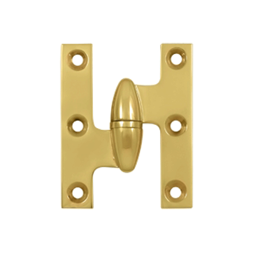 DELTANA 2 1/2 Inch x 2 Inch Solid Brass Olive Knuckle Hinge (PVD Finish)