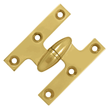 DELTANA 2 1/2 Inch x 2 Inch Solid Brass Olive Knuckle Hinge (PVD Finish)