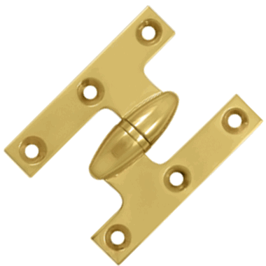 2 1/2 Inch x 2 Inch Solid Brass Olive Knuckle Hinge (PVD Finish)