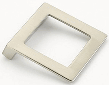 2 1/4 Inch (1 1/4 Inch c-c) Finestrino Angled Square Pull (Brushed Nickel Finish)