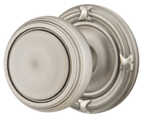 Solid Brass Norwich Door Knob Set With Ribbon & Reed Rosette