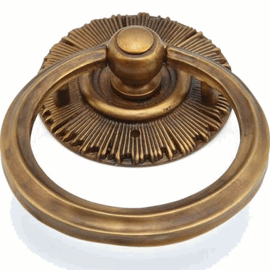 2 1/4 Inch Sunburst Cabinet Ring Pull with Back Plate (Estate Dover Finish)