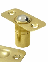 2 1/8 Inch Deltana Solid Brass Round Corners Ball Catch (Polished Brass Finish)