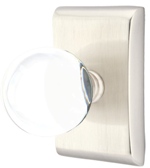 Crystal Bristol Door Knob Set With Neos Rosette (Several Finishes)