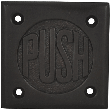 2 3/4 Inch Brass Classic American "PUSH" Plate (Oil Rubbed Bronze)