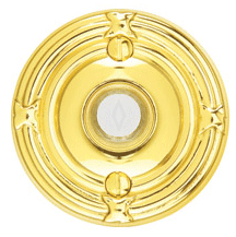 2 3/4 Inch Solid Brass Doorbell Button with Ribbon & Reed Rosette