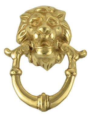 2 4/5 Inch Solid Brass Lion Drop Drawer Ring Pull (Polished Brass)