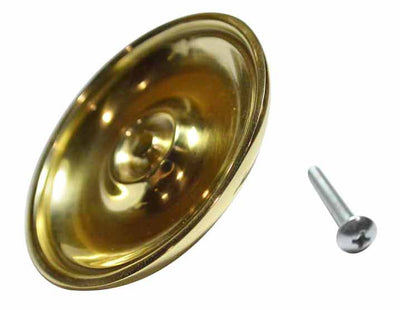 2 5/8 Inch Modern Brass Cabinet Knob (Polished Brass Finish)