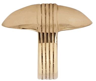 2 5/8 Inch Overall (2 Inch c-c) Solid Brass Art Deco Pull (Lacquered Brass Finish)