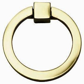 COPPER MOUNTAIN HARDWARE 2 1/2 Inch Mission Style Solid Brass Drawer Ring Pull (Polished Brass)