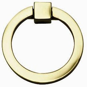 2 Inch Mission Style Solid Brass Drawer Ring Pull Hand Wrought (Polished Brass)