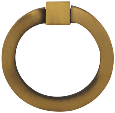 2 Inch Mission Style Solid Brass Drawer Ring Pull Hand Wrought (Antique Brass)