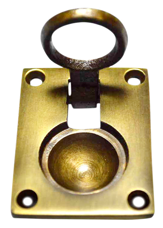2 Inch Modern Illusion Ring Pull (Antique Brass Finish)