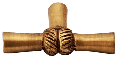 2 Inch Solid Brass Japanese Bamboo Style Knob (Antique Brass Finish)