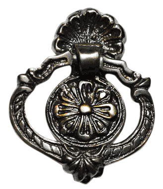 2 Inch Solid Brass Victorian Floral Ring Pull (Oil Rubbed Bronze Finish)