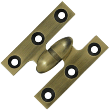 2 Inch x 1 1/2 Inch Solid Brass Olive Knuckle Hinge (Antique Brass)