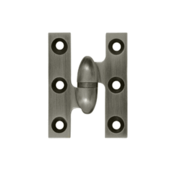 2 Inch x 1 1/2 Inch Solid Brass Olive Knuckle Hinge (Antique Nickel Finish)