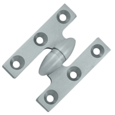 DELTANA 2 Inch x 1 1/2 Inch Solid Brass Olive Knuckle Hinge (Brushed Chrome Finish)