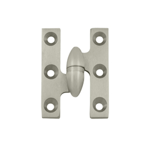 DELTANA 2 Inch x 1 1/2 Inch Solid Brass Olive Knuckle Hinge (Brushed Nickel Finish)