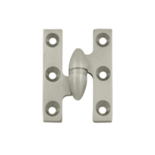 2 Inch x 1 1/2 Inch Solid Brass Olive Knuckle Hinge (Brushed Nickel Finish)