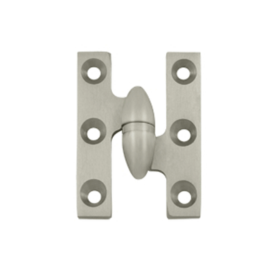 2 Inch x 1 1/2 Inch Solid Brass Olive Knuckle Hinge (Brushed Nickel)