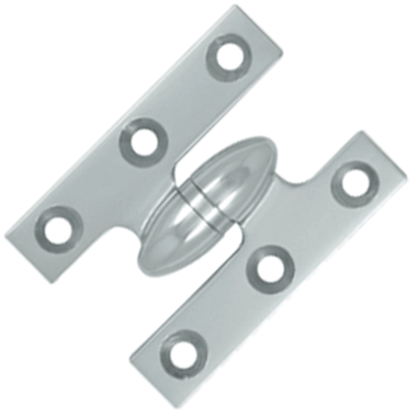 2 Inch x 1 1/2 Inch Solid Brass Olive Knuckle Hinge (Chrome Finish) DELTANA