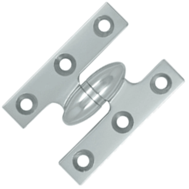 2 Inch x 1 1/2 Inch Solid Brass Olive Knuckle Hinge (Chrome Finish)