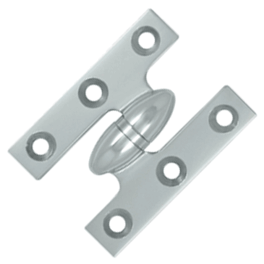 2 Inch x 1 1/2 Inch Solid Brass Olive Knuckle Hinge (Chrome Finish) DELTANA