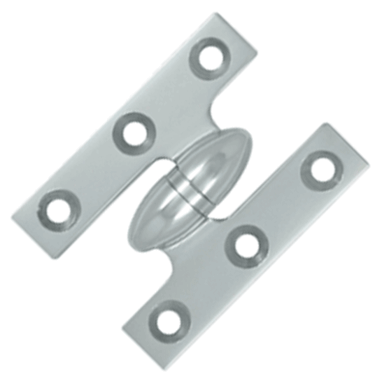2 Inch x 1 1/2 Inch Solid Brass Olive Knuckle Hinge (Chrome Finish)