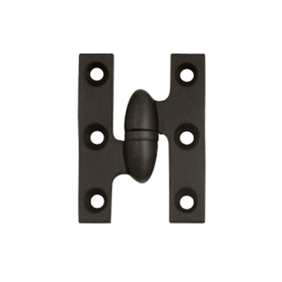 2 Inch x 1 1/2 Inch Solid Brass Olive Knuckle Hinge (Oil Rubbed Bronze Finish)