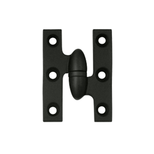 DELTANA 2 Inch x 1 1/2 Inch Solid Brass Olive Knuckle Hinge (Paint Black Finish)