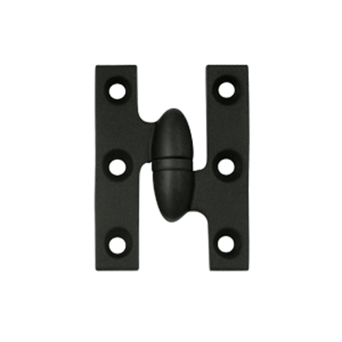 2 Inch x 1 1/2 Inch Solid Brass Olive Knuckle Hinge (Paint Black Finish)
