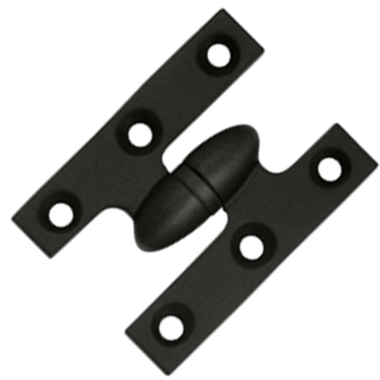 2 Inch x 1 1/2 Inch Solid Brass Olive Knuckle Hinge Paint Black Finish DELTANA