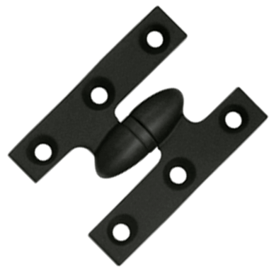 2 Inch x 1 1/2 Inch Solid Brass Olive Knuckle Hinge Paint Black Finish
