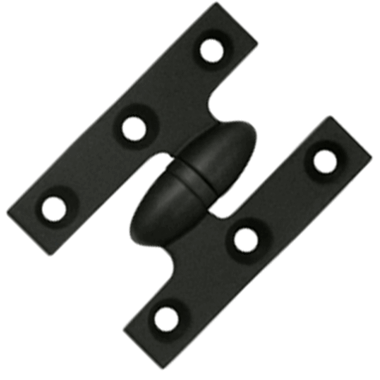 DELTANA 2 Inch x 1 1/2 Inch Solid Brass Olive Knuckle Hinge (Paint Black Finish)