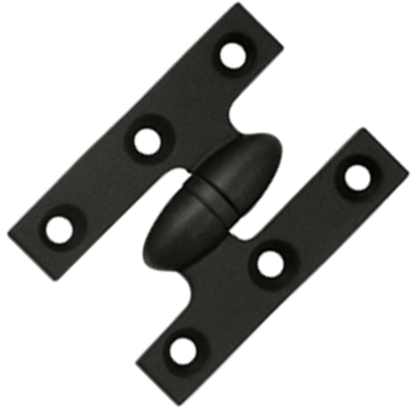 2 Inch x 1 1/2 Inch Solid Brass Olive Knuckle Hinge (Paint Black Finish)