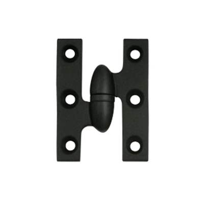 2 Inch x 1 1/2 Inch Solid Brass Olive Knuckle Hinge Paint Black Finish