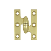 2 Inch x 1 1/2 Inch Solid Brass Olive Knuckle Hinge (Polished Brass)