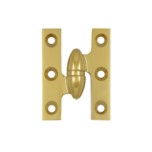 2 Inch x 1 1/2 Inch Solid Brass Olive Knuckle Hinge (PVD Finish) DELTANA