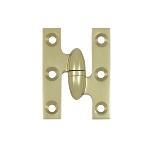 DELTANA 2 Inch x 1 1/2 Inch Solid Brass Olive Knuckle Hinge (Unlacquered Brass Finish)