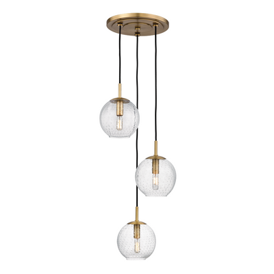 Rousseau 3 Light Pendant With Clear Glass