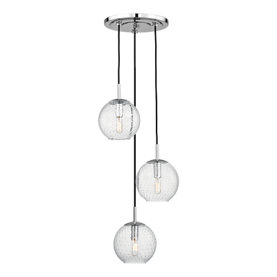 Rousseau 3 LIGHT PENDANT WITH CLEAR GLASS